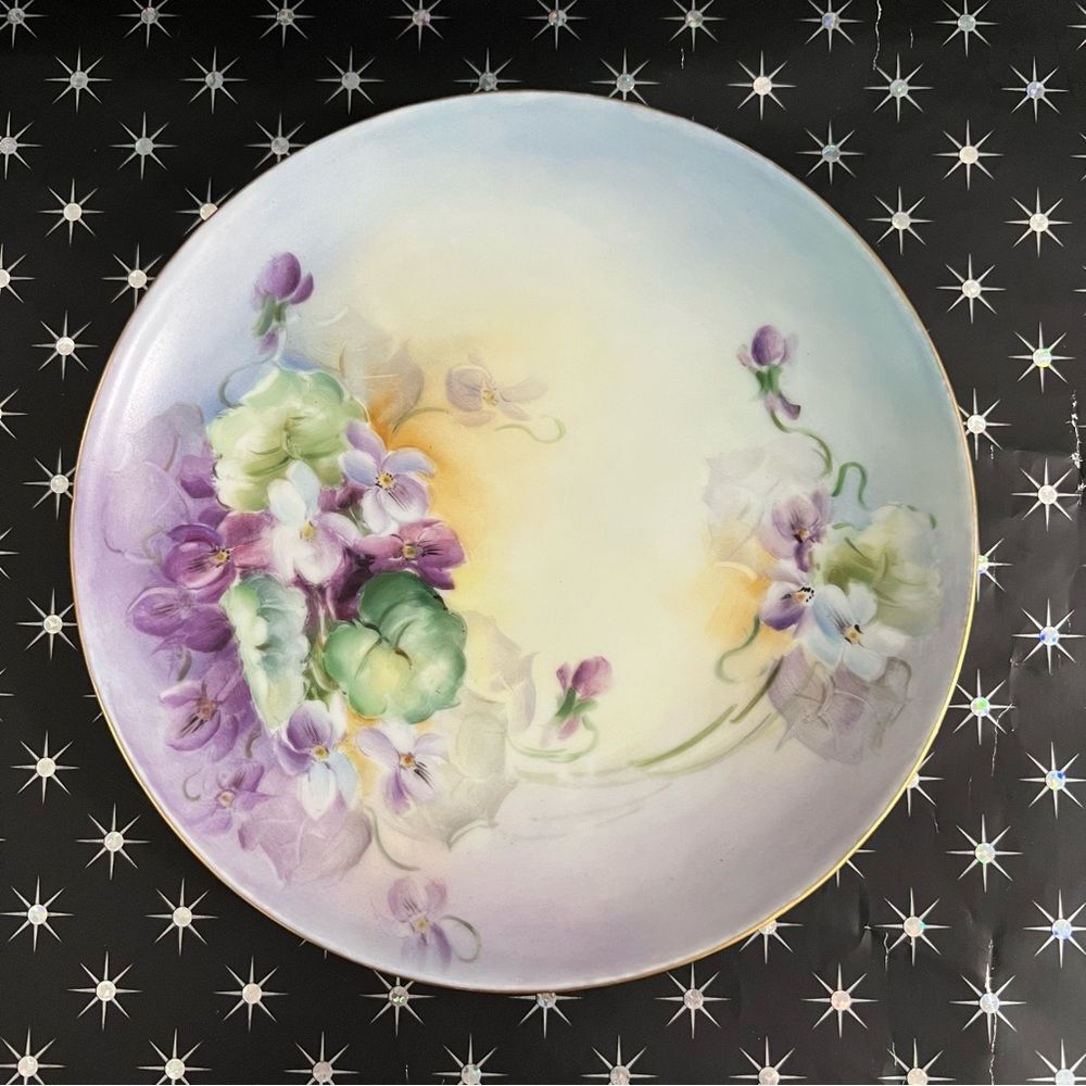 Vintage Imperial PSL Empire Hand Painted Floral Gold Trim Plate